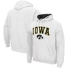 COLOSSEUM COLOSSEUM WHITE IOWA HAWKEYES ARCH & LOGO 3.0 PULLOVER HOODIE