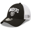 New Era Men's  Black, White Las Vegas Raiders Team Title Trucker 9forty Snapback Hat In Black