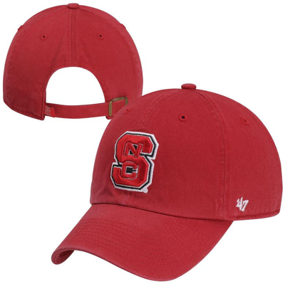 47 Brand North Carolina State Wolfpack Clean Up Adjustable Hat In Red