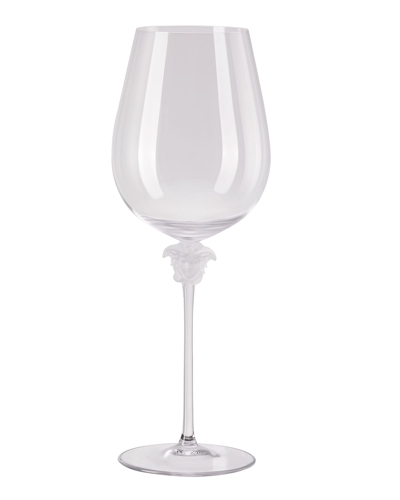 Versace Medusa Lumiere Bordeaux Red Wine Glass In Clear