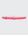 Versace La Medusa 20mm Leather Belt In 1pe8v Cerise Ceri