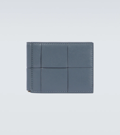 Bottega Veneta Intrecciato Leather Wallet In Blue