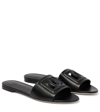 Dolce & Gabbana Black Flats With Cut-out Band And Dg Logo In Soft Rubber Woman In Black
