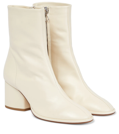 Aeyde Andreia Leather Ankle Boots In White