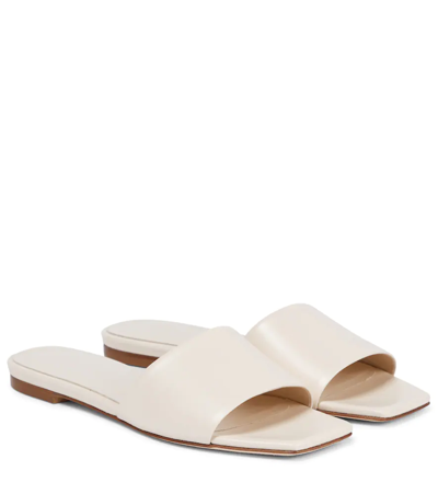 Aeyde 10mm Anna Leather Slide Flats In Neutrals