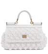 Dolce & Gabbana Bridal Sicily Small Crochet Tote In Bianco/bianco
