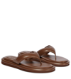 Gia Borghini 20mm Padded Leather Thong Sandals In Coffee Brown