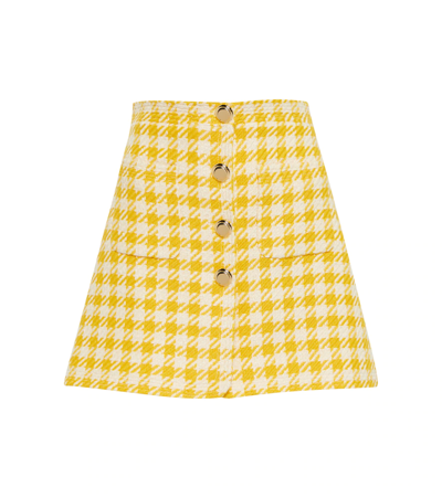 Miu Miu Women's Houndstooth Tweed Mini Skirt In Stripe