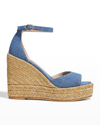 Stuart Weitzman Women's Nudistcurve Platform Wedge Espadrille Sandals In Washed/natural