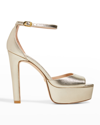 Stuart Weitzman Discoplatform Sandals In Platino