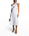 Veronica Beard Beilla One-shoulder Dress In White