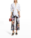 ADAM LIPPES FRONT-TIE CROPPED SHIRT