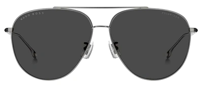 Hugo Boss Boss Boss 1296/f/s M9 0r80 Aviator Polarized Sunglasses In Silver
