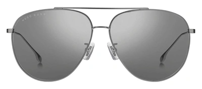 Hugo Boss Boss 1296/f/s T4 0r81 Aviator Sunglasses In Silver