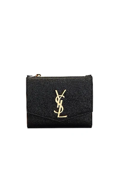 Saint Laurent Uptown Compact Wallet In Nero