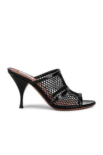 Alaïa Black Fishnet Heeled Mule Sandals In Noir