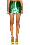 Attico Crystal-embellished Fitted Skirt In Emerald