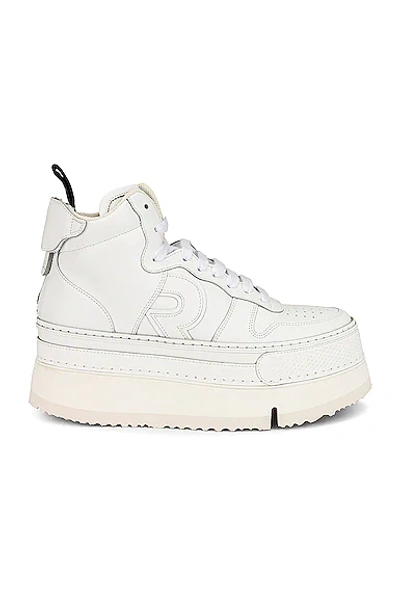 R13 High Top Platform Sneaker In White Leather