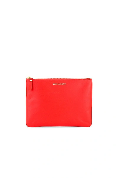 Comme Des Garçons Classic Leather Pouch In Orange (red)