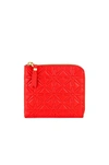 Comme Des Garçons Embossed Zip Wallet In Orange