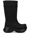 Balenciaga Black Crocs Edition Rubber Boots In Black