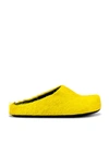 Marni Fussbett Sabot Calf Hair Mules In Yellow