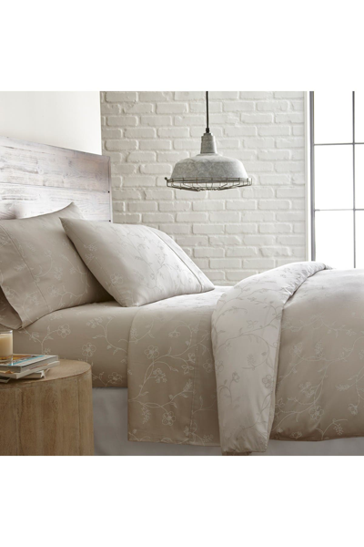 Southshore Fine Linens Sweetbrier Long Staple Sateen Cotton Sheet Set In Soft Sand