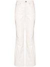 Remain Birger Christensen Lynn Leather Straight-leg Trousers In Weiss