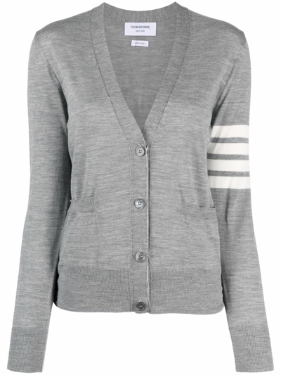 Thom Browne Grey Swimmer Icon 4-bar Cardigan In Grau