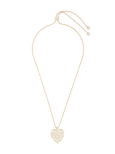 Marchesa Notte Heart Rhodium Necklace In Gold