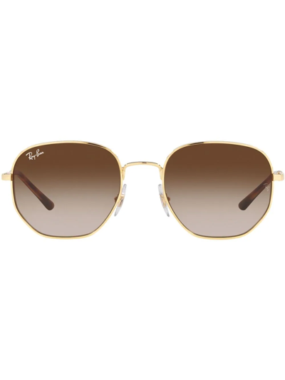 Ray Ban Geometric-frame Sunglasses In Braun
