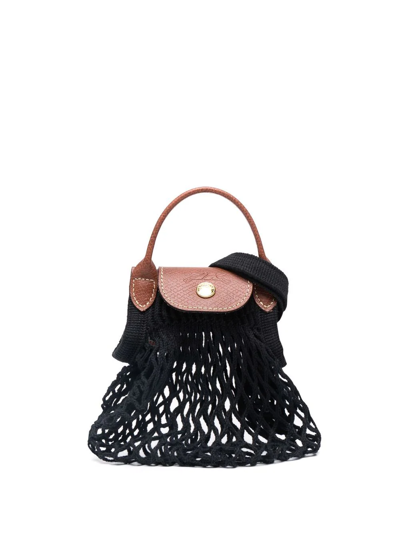 Longchamp Mini Le Pliage Filet Net Bag In Schwarz