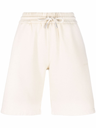 Off-white Diag Logo-print Sweat Shorts In Nude