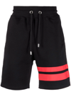 Gcds Stripe Detailed Track Shorts In Schwarz