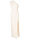 SOLACE LONDON ONE-SHOULDER FITTED MAXI DRESS