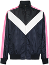 Valentino Navy Logo-jacquard Shell Track Jacket In Blue