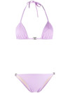 Alyx Micro Buckle Bikini Lilac Lycra Bikini Swimsuit With Small Rollercoaster Buckle - Micro Buckle Bikin In Violett