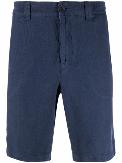 120% Lino Linen Bermuda Shorts In Blau