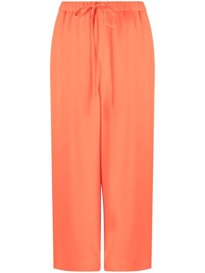 Valentino Drawstring-waist Silk-cady Trousers In Orange