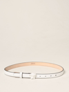 Versace La Medusa Leather Belt In White