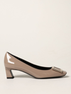 Roger Vivier Trompette Patent Leather Pumps In Dove Grey