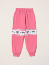 Chiara Ferragni Kids' Jogging Trousers With Eyes Flirting All Over Bands In Pink