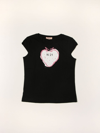N°21 Kids' N ° 21 Cotton T-shirt With Strawberry Print In Black