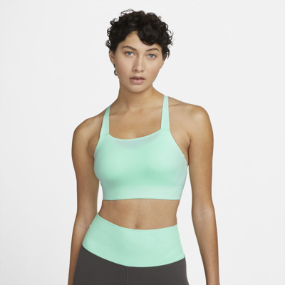 Nike Dri-fit Swoosh Women's Medium-support Padded Sports Bra In Green