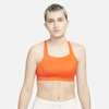 Nike Dri-fit Swoosh Women's Medium-support Padded Sports Bra In Rush Orange,iron Grey