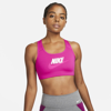Nike Dri-fit Swoosh Women's Medium-support Graphic Sports Bra In Active Pink,white,pink Prime