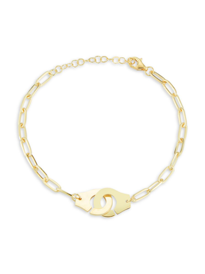 Chloe & Madison Women's 14k Goldplated Sterling Silver Handcuff Chain Bracelet
