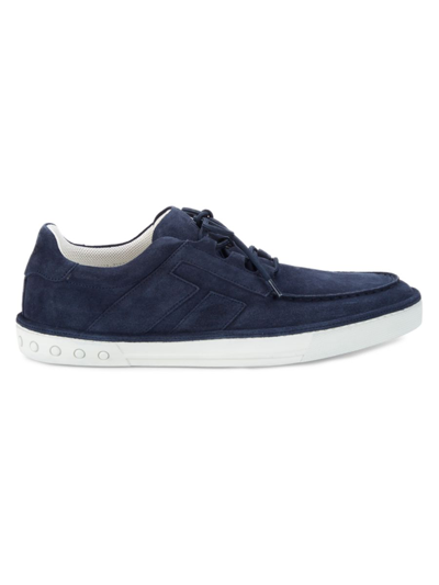 Tod's Men's Shoes Suede Trainers Sneakers In Blue