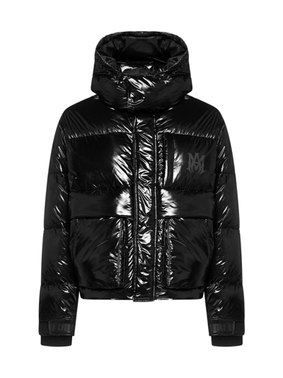 Amiri High-shine Down-feather Jacket In Black