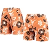 WES & WILLY WES & WILLY TEXAS ORANGE TEXAS LONGHORNS FLORAL VOLLEY LOGO SWIM TRUNKS